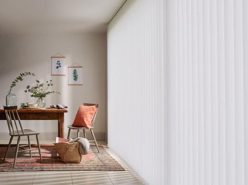 Living room vertical blinds