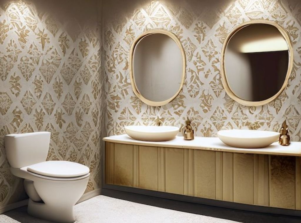 how to wallpaper a bathroom