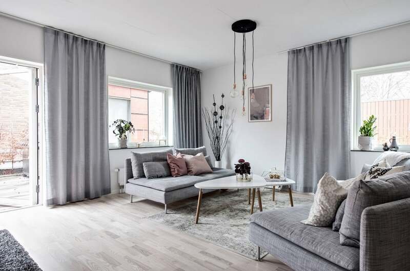 Stylish living room curtains in Dubai