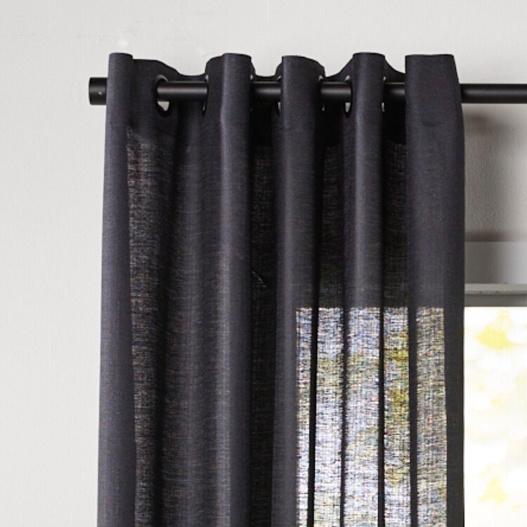 Caprice Urban Sheer Eyelet Curtains Charcoal - Image 4