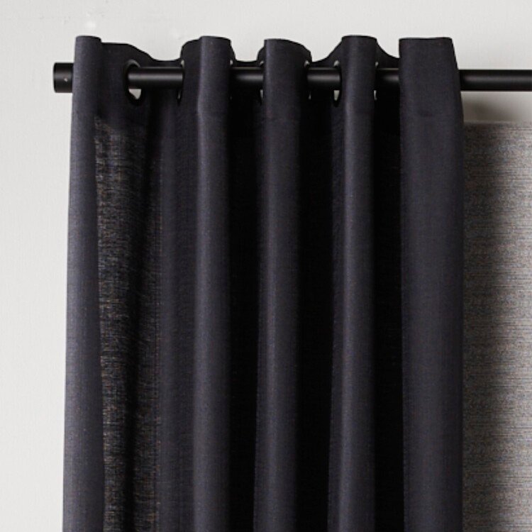 Caprice Urban Sheer Eyelet Curtains Charcoal - Image 2