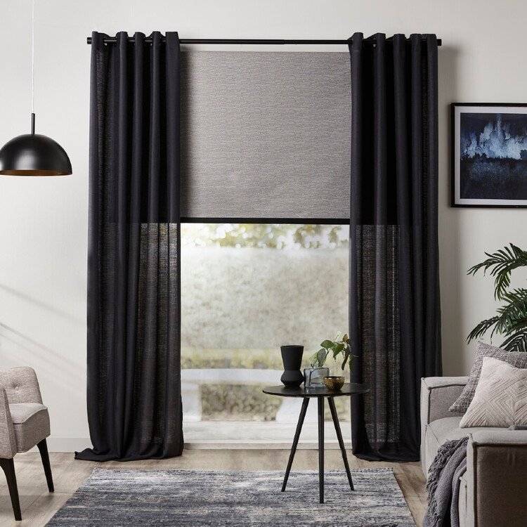 Caprice Urban Sheer Eyelet Curtains Charcoal - Image 6