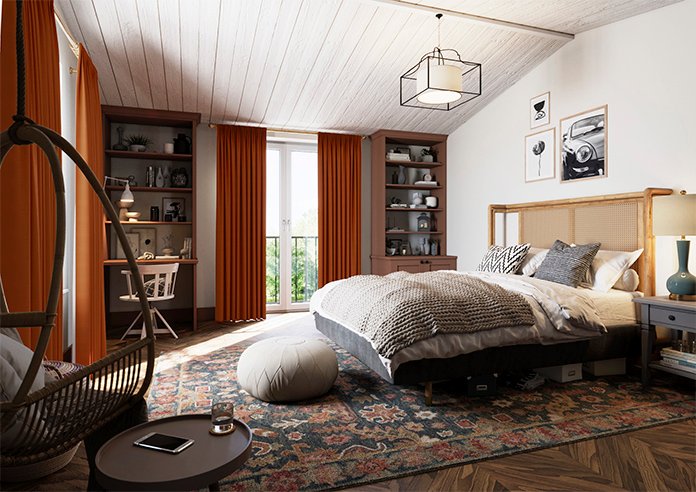 Shima Faux Silk, Rust - Image 3