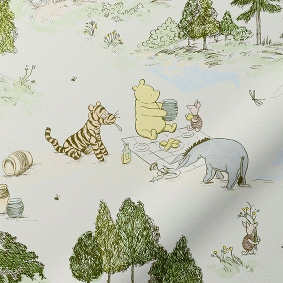 Winnie The Pooh Forest Green Curtains - Image 2