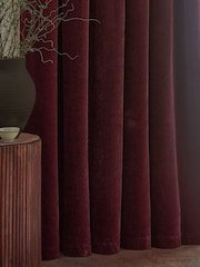 Yard Red Heavy Chenille Velvet Pencil Pleat Curtains - Image 2