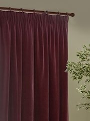 Yard Red Heavy Chenille Velvet Pencil Pleat Curtains - Image 4