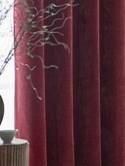Yard Red Heavy Chenille Velvet Pencil Pleat Curtains - Image 5