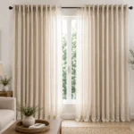 Natural Linen Double Living Room Curtains