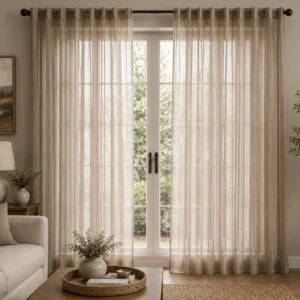 Taupe Sheer Living Room Curtains