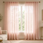 Blush Pink Sheer Living Room Curtains