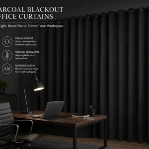 Charcoal Blackout Office Curtains