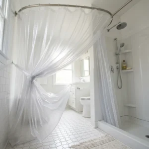 Classic White PEVA Shower Curtain