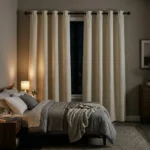 Cream Blackout Bedroom Curtains