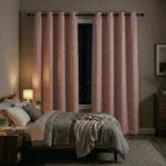 Dusty Pink Eyelet Bedroom Curtains