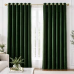 Forest Green Velvet Living Room Curtains