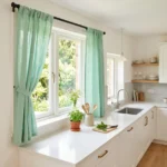 Fresh Mint Green Kitchen Curtains