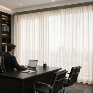 Ivory Sheer Office Curtains