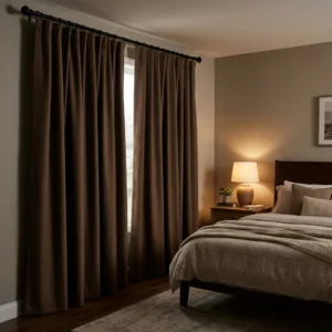 Mocha Brown Blackout Bedroom Curtains