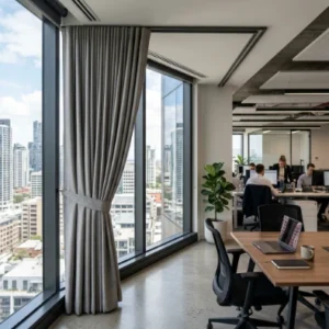 Stone Grey Thermal Office Curtains