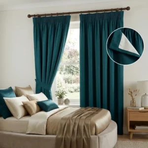Teal Blackout Bedroom Curtains