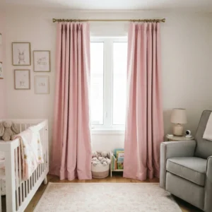 Baby Pink Blackout Nursery Curtains
