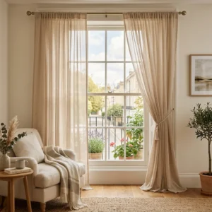 Beige Chiffon Curtains