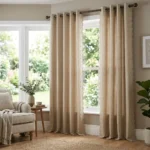 Beige Eyelet Curtains Abu Dhabi