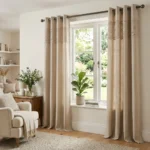 Beige Eyelet Curtains Abu Dhabi