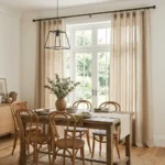 Beige Linen Dining Curtains