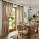 Beige Linen Dining Curtains