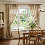 Beige Linen Dining Curtains