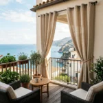 Beige Outdoor Balcony Curtains