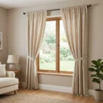 Beige Rod Pocket Curtains