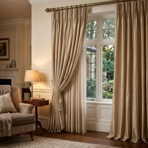 Beige Silk Curtains
