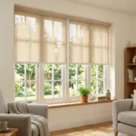 Beige sunscreen blinds Abu Dhabi for residential windows