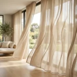 Beige Wave Curtains