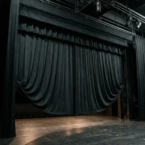 Black Commando Cloth Stage Curtains