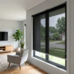 Black sunscreen blinds Abu Dhabi for modern home interiors