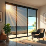 Black sunscreen blinds Abu Dhabi for large windows