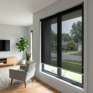 Black sunscreen blinds Abu Dhabi for modern home interiors