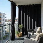 Black UV-Resistant Balcony Curtains