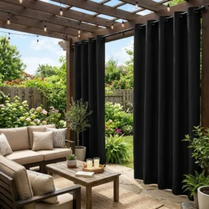 Black UV-Resistant Outdoor Curtains