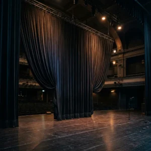 Black Velvet Stage Backdrop Curtains