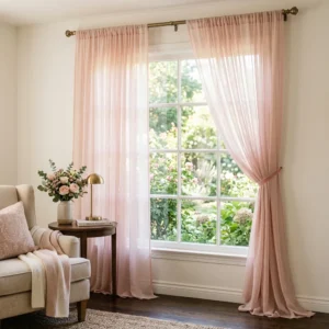 Blush Pink Chiffon Curtains