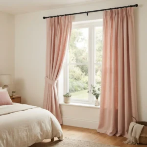 Blush Pink Cotton Curtains