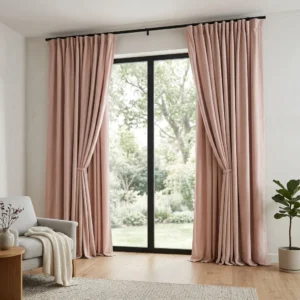 Blush Pink Double Curtains