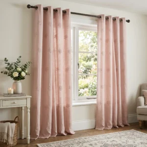 Blush Pink Eyelet Curtains