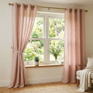 Blush Pink Linen Curtains