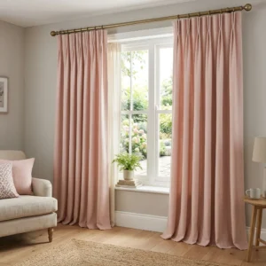 Blush Pink Pinch Pleat Curtains