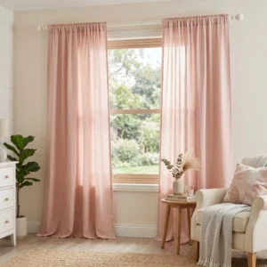 Blush Pink Rod Pocket Curtains